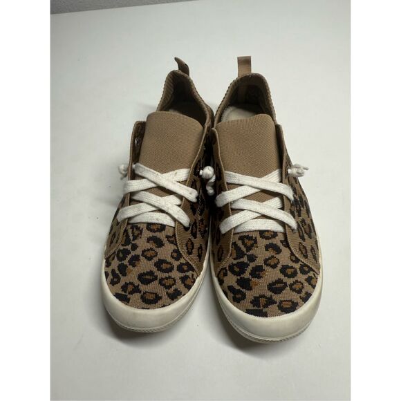 Torrid Stretch Knit Ruched Sneaker (WW) Size 10 Lace up Leopard Print - Picture 3 of 14